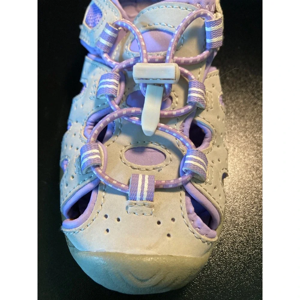 Khombu Dana Kids Grey Purple Closed Toe Sport Water Sandals Size 12 1182623